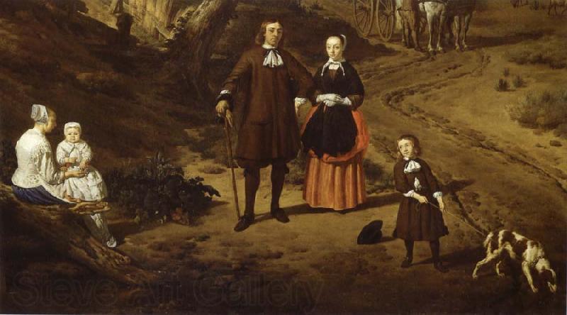 REMBRANDT Harmenszoon van Rijn Portrait of a couple with two children and a Nursemaid in a Landscape Spain oil painting art